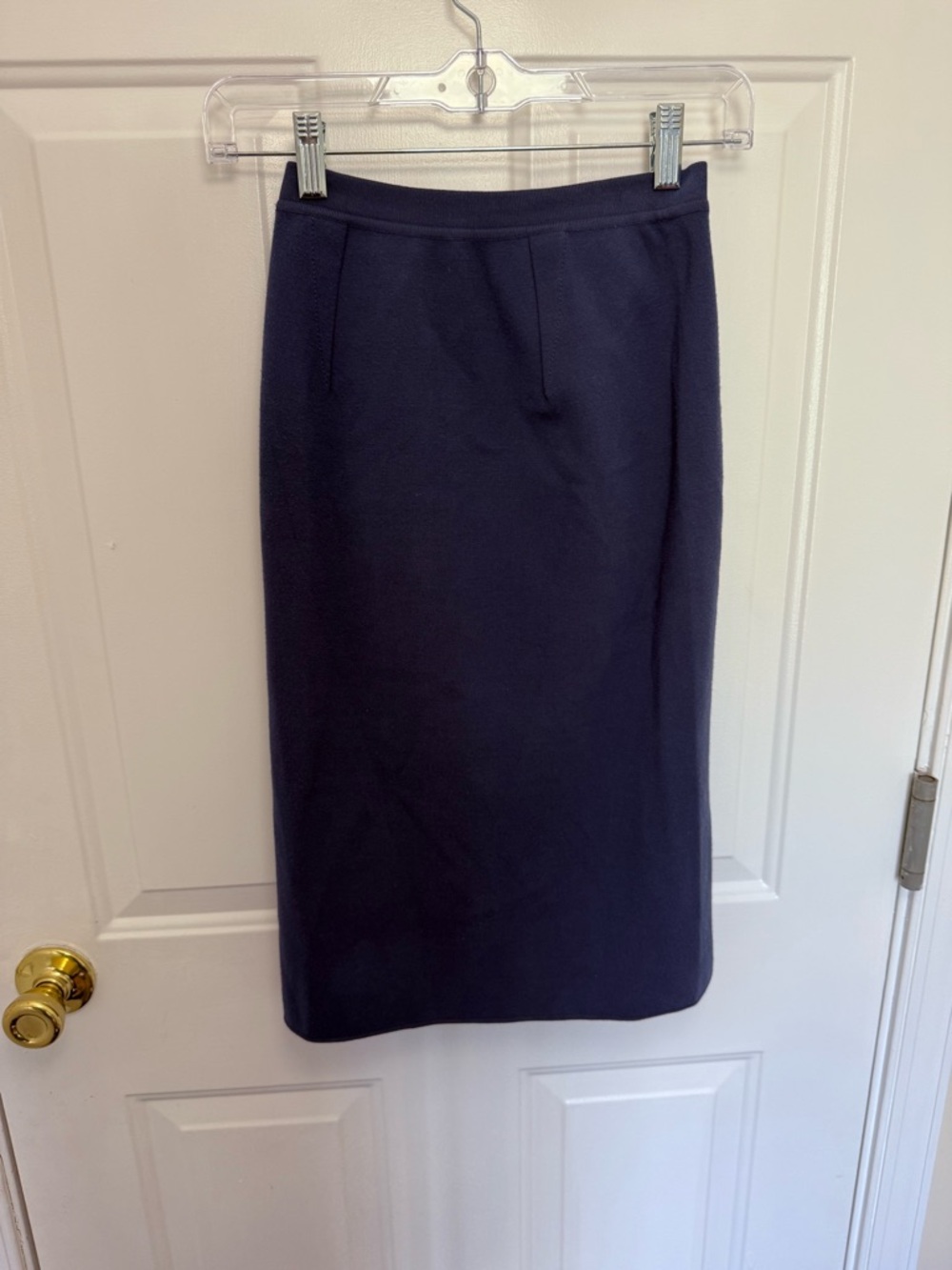 Giorgio Armani Blue Knit Pencil Midi Skirt Size 40 US Small Designer Capsule